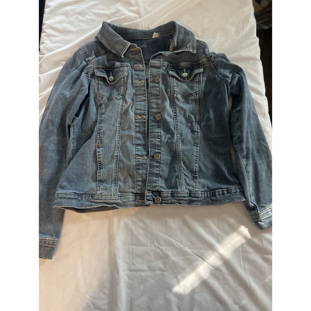 Lee Riders Indigo Trucker Jacket Womens Denim Long Sleeve Dark Wash Size large